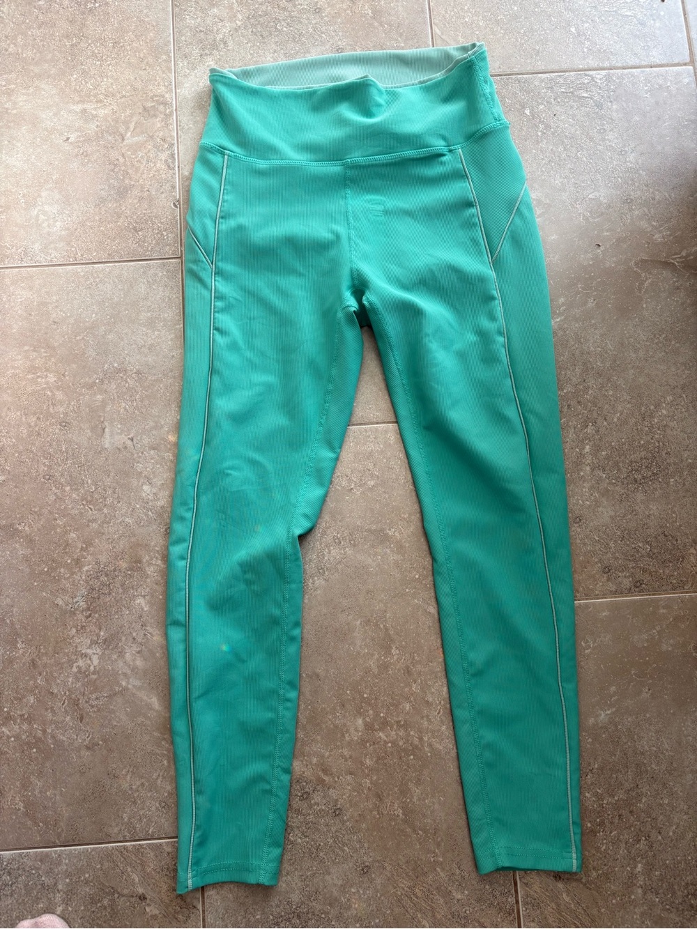 Wilo The Label Outline Leggings Ribbed Sea Green